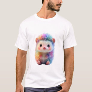 Camiseta Hombres erizo de prisma de arcoíris brillante