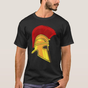 Camiseta Hombres espartanos cascos griegos adornados con gl