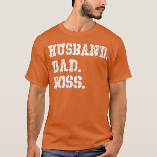 Camiseta Hombres Esposo Papá Boss Divertido Día del Padre T