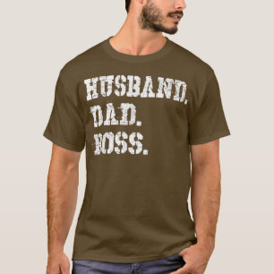 Camiseta Hombres Esposo Papá Boss Divertido Día del Padre T