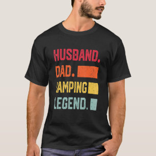 Camiseta Hombres Esposo Papá Camping Leyenda Camper Vintage