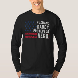 Camiseta Hombres Esposo Papi Protector Hero Apparthers