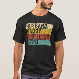 Camiseta Hombres Esposo Papi Protector Héroe Padres Mejor P