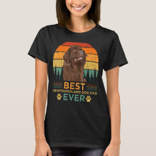 Camiseta Hombres estilo retro mejor perro de Terranova papá