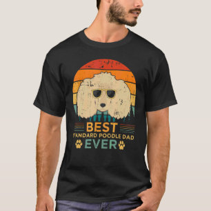 Camiseta Hombres Estilo Retro Mejor Poodle Estándar Papá Nu