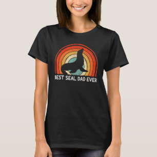 Camiseta Hombres estilo retro Vintage mejor padre de foca