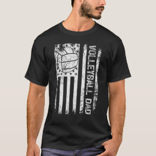 Camiseta Hombres Estilo Vintage Bandera Americana Voleibol 