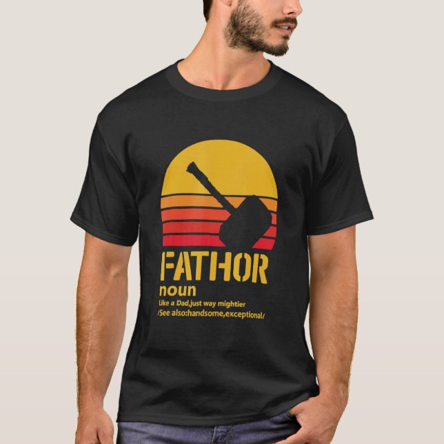 Camiseta Hombres Fa Thor Como Papá, Héroe Más Fuerte (Anverso)