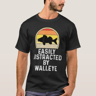 Camiseta Hombres Fácilmente Distraídos Por La Pesca De Luci