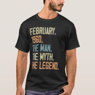 Camiseta Hombres Febrero 1960 Leyenda de Mitos de Hombre Cu