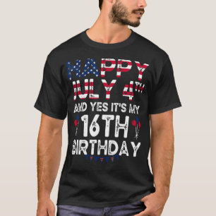 Camiseta Hombres felices 4 de julio y si es mi cumpleaños 1