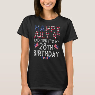 Camiseta Hombres felices 4 de julio y si es mi cumpleaños 2