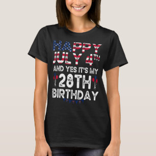 Camiseta Hombres felices 4 de julio y si es mi cumpleaños 2