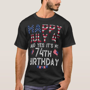 Camiseta Hombres felices 4 de julio y si es mi cumpleaños 7