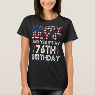 Camiseta Hombres felices 4 de julio y si es mi cumpleaños 7