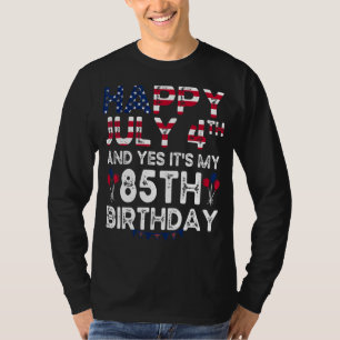 Camiseta Hombres felices 4 de julio y si es mi cumpleaños 8