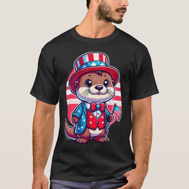 Camiseta Hombres Feliz 4 De Julio Día De La Independencia M (Anverso)