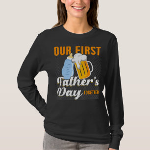 Camiseta Hombres Feliz Día Del Padre Papá Botella Del Bebé