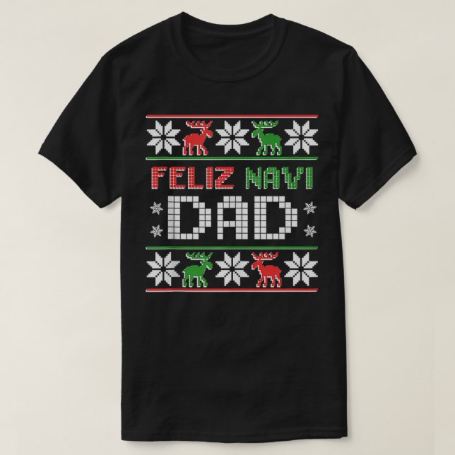 Camiseta Hombres FELIZ NAVI DAD Navidad Navidades graciosos (Diseño del anverso)
