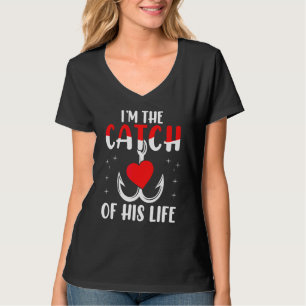Camiseta Hombres Fisherman Boyfriend I'm the Catch of His L