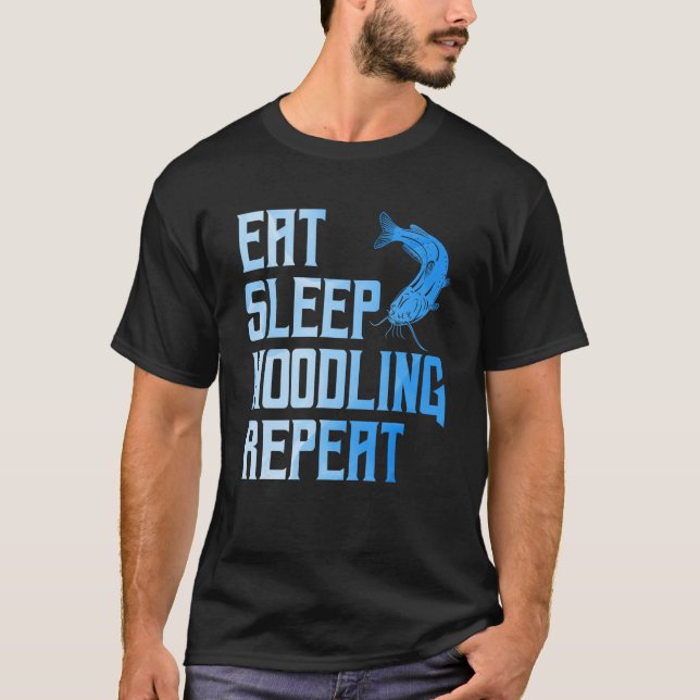 Camiseta Hombres Flathead Pescado Comer Sleep Noodling Repe (Anverso)