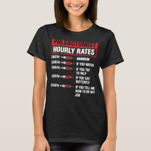 Camiseta Hombres Flebotomistas Horas Flebotomía Hombres Muj
