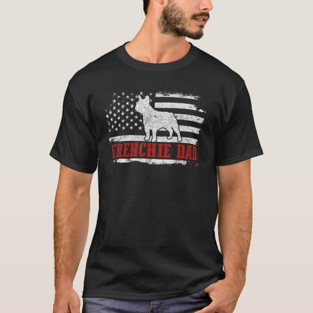 Camiseta Hombres Frenchie Dad molestos a patriota de la ban (Anverso)