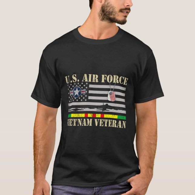 Camiseta Hombres Fuerza Aérea Estadounidense Veterano de Vi (Anverso)