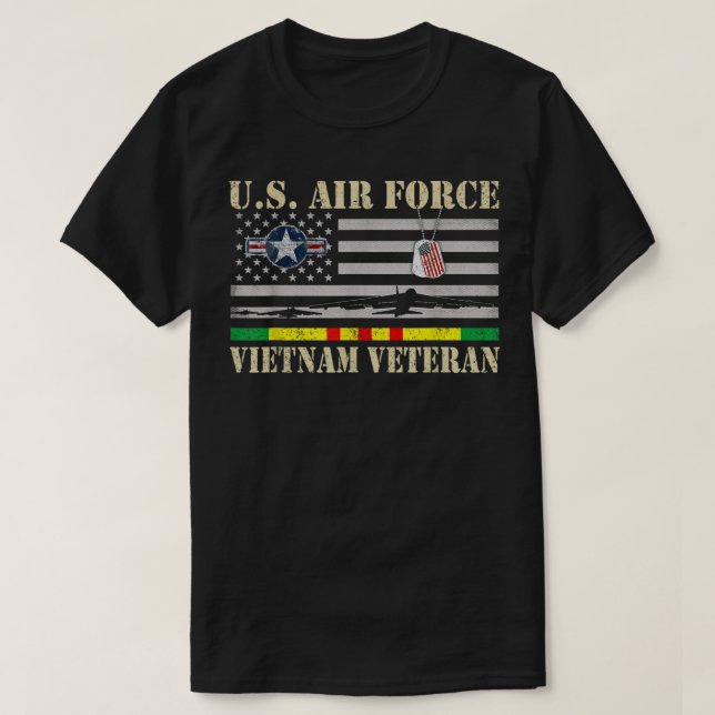 Camiseta Hombres Fuerza Aérea Estadounidense Vietnam Vetera (Diseño del anverso)