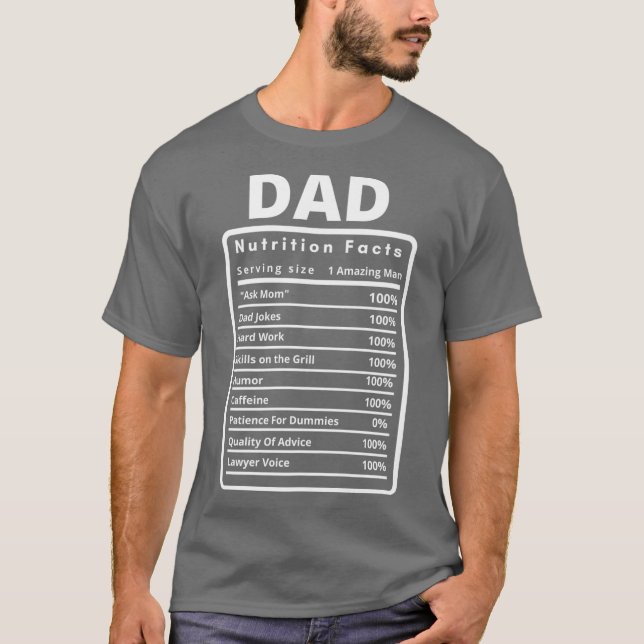 Camiseta Hombres Funny Abogado Papá Nutrición Hechos Premiu (Anverso)
