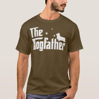 Camiseta Hombres Funny Corgi Dogfather Dolor Padres Dia1
