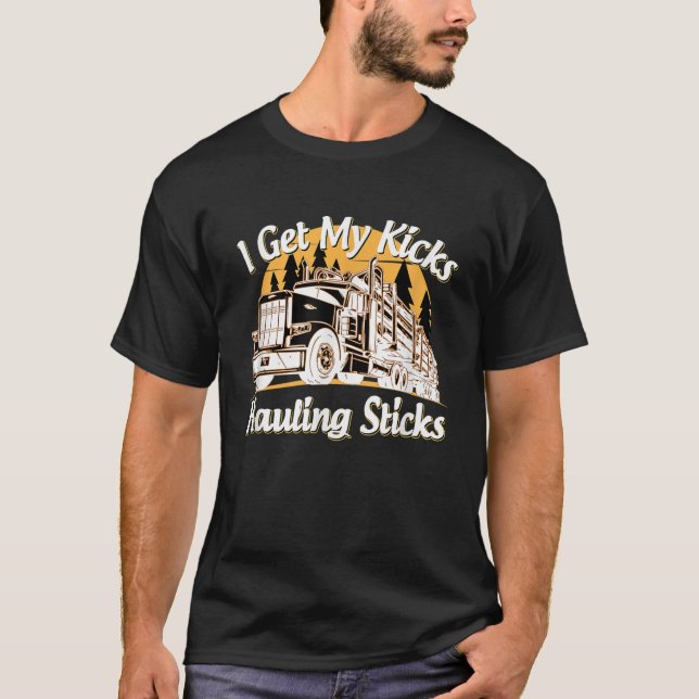 Camiseta Hombres Funny Log Truck Conductor De Camión Me Lle (Anverso)