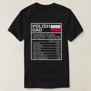 Camiseta Hombres Funny Padre Polaco Hechos Nutricionales Pa