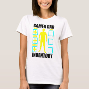 Camiseta Hombres Gamer Dad Inventario Estadísticas de perso