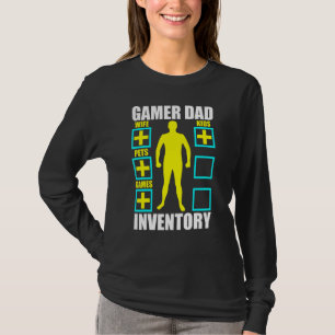 Camiseta Hombres Gamer Dad Inventario Estadísticas de perso