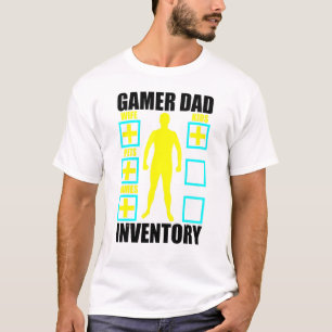 Camiseta Hombres Gamer Dad Inventario Estadísticas de perso