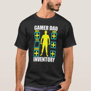 Camiseta Hombres Gamer Dad Inventario Estadísticas de perso