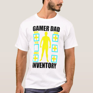 Camiseta Hombres Gamer Dad Inventario Estadísticas de perso