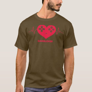 Camiseta hombres gamer heartbeat videojuegos niños