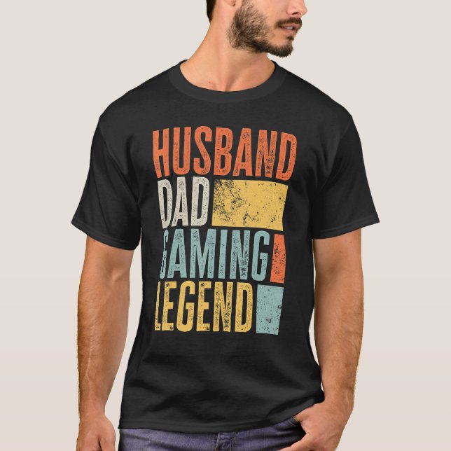 Camiseta Hombres Gaming Esposo Papá Legendario Padre Mejor  (Anverso)