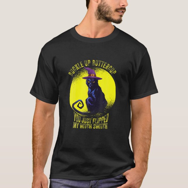 Camiseta Hombres Gato Buckup Buttercup Acabas De Caer Mi W (Anverso)
