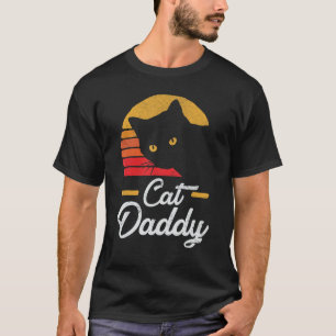 Camiseta Hombres Gato Papi Estilo de la cosecha Gato Retro