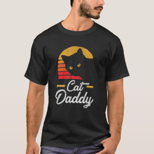 Camiseta Hombres Gato Papi Estilo de la cosecha Gato Retro 