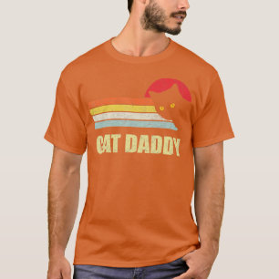 Camiseta Hombres Gato Papi Gracioso Estilo de la vendimia G