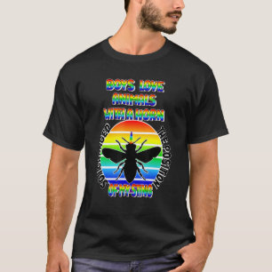 Camiseta Hombres Gay Boys Sting Beekeeper Rainbow Bee Pride