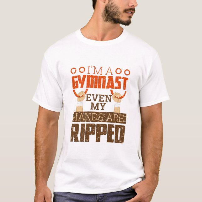 Camiseta Hombres Gimnasia Niño Gimnast Manos Riego Anillos (Anverso)