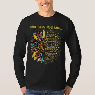 Camiseta Hombres Girasol Dios dice que eres un amor especia