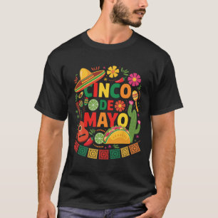 Camiseta Hombres Gorras de Sombrero Mexicanos por Cinco de
