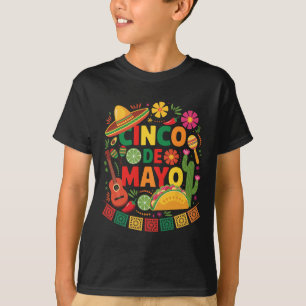 Camiseta Hombres Gorras de Sombrero Mexicanos por Cinco de