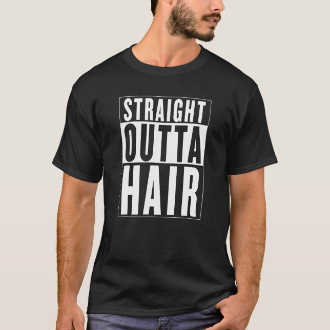 Camiseta Hombres Gracioso DIRECTO AL CABELLO PELO Tipo Alop (Anverso)